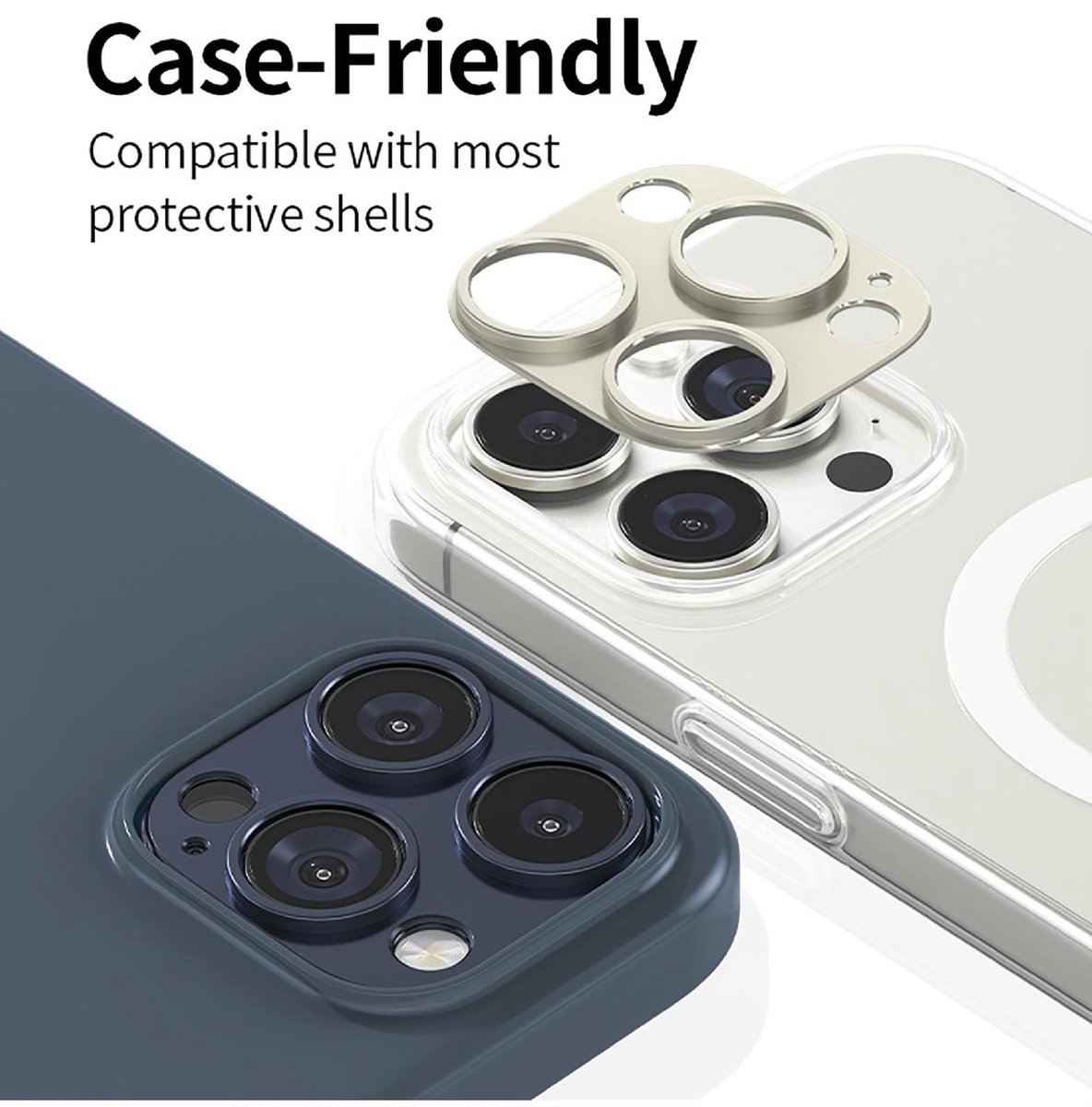 Dailygoods - Camera Beschermfolie voor iPhone 17 met Metalen Beschermingsframe