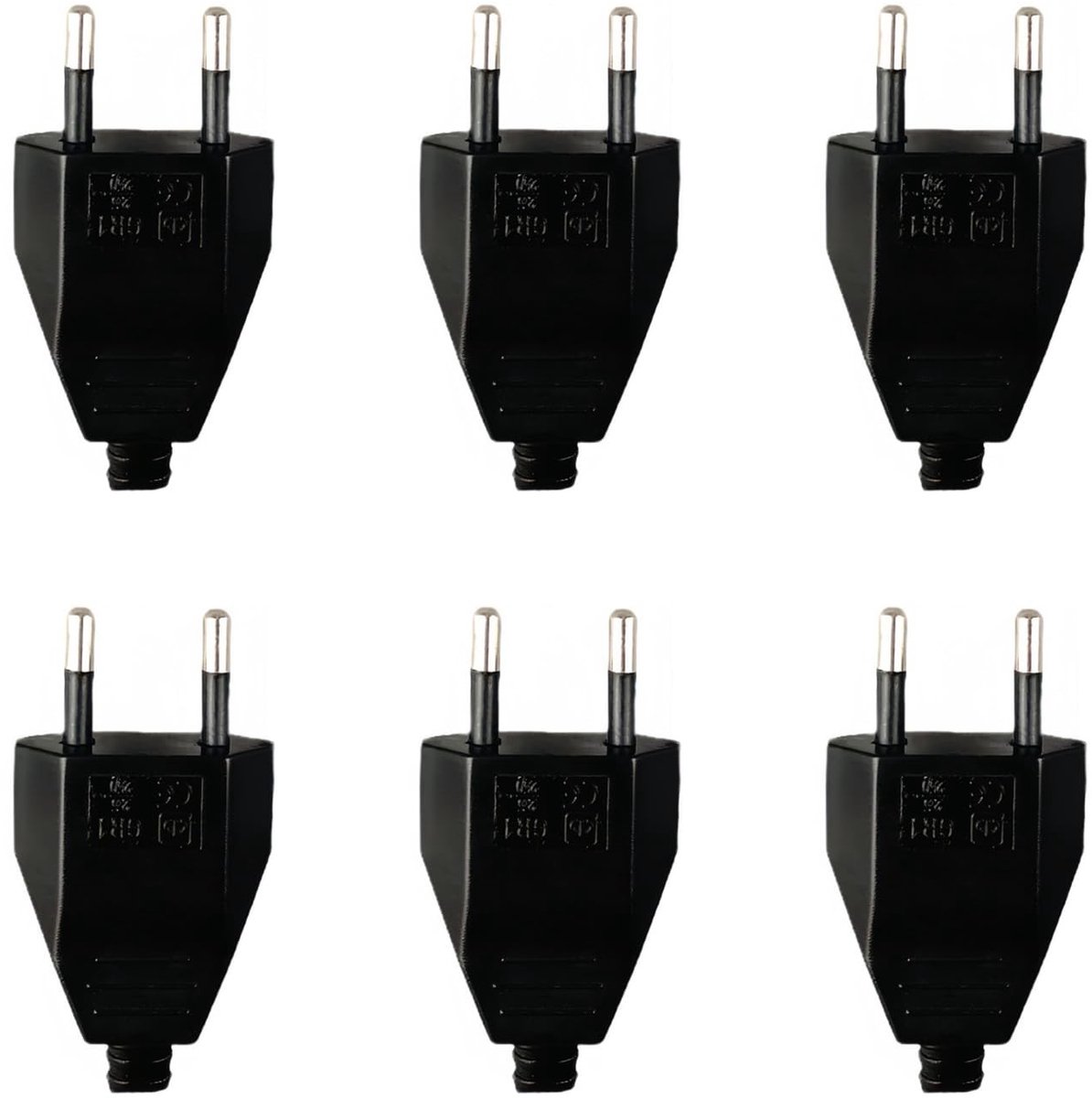 Dailygoods - 6 Stuks Zwarte Afneembare Stekkers voor Huishoudelijk Gebruik