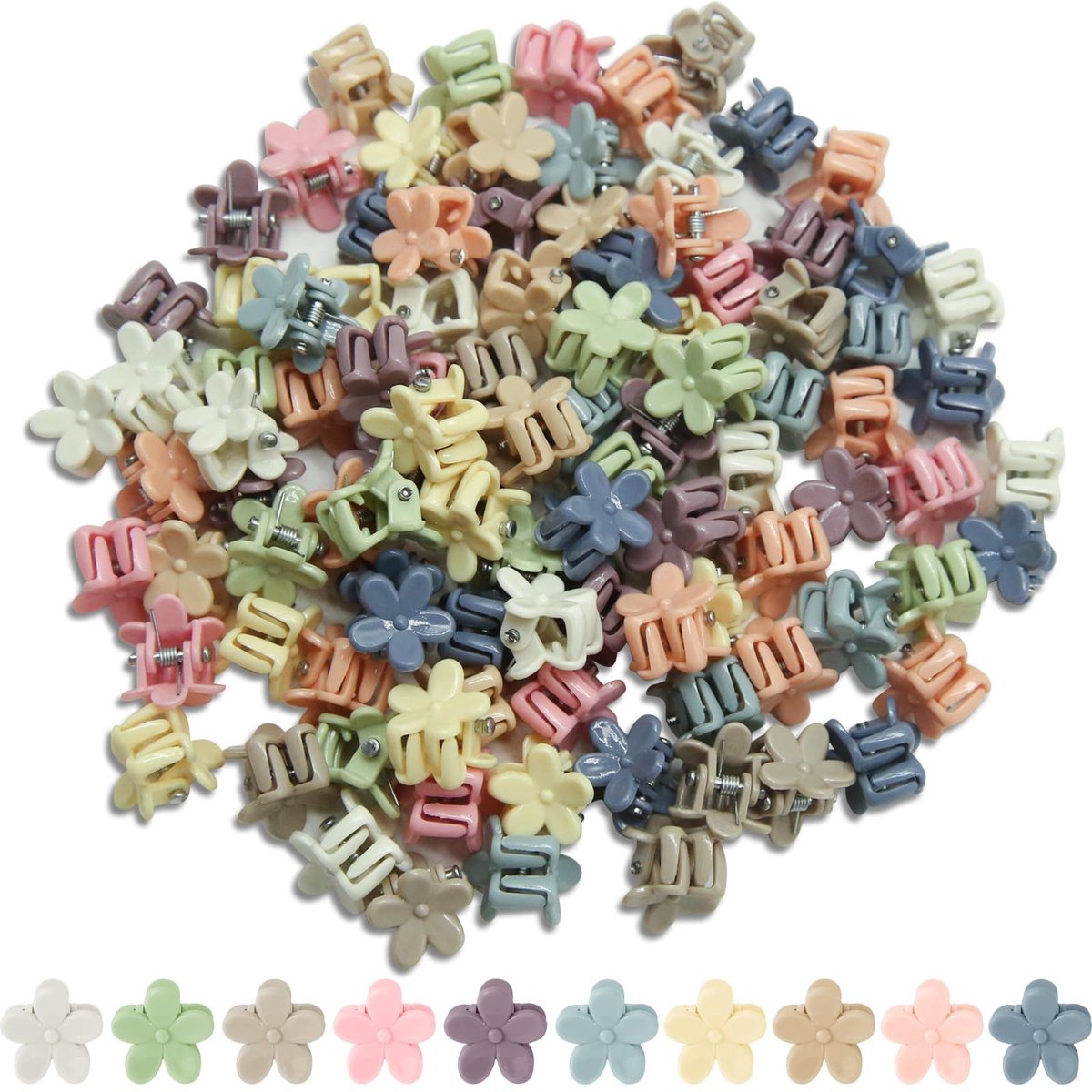 Dailygoods - 100 Stuks Kleine Bloem Haarklemmen voor Meisjes