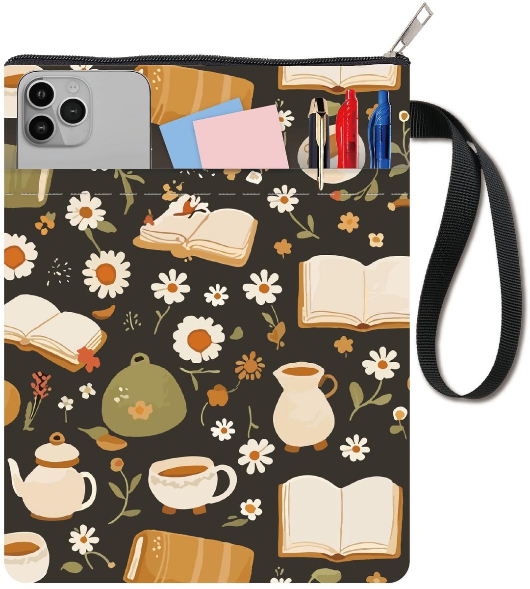 Dailygoods - Bloemen Boekhoezen voor Paperbacks met Rits