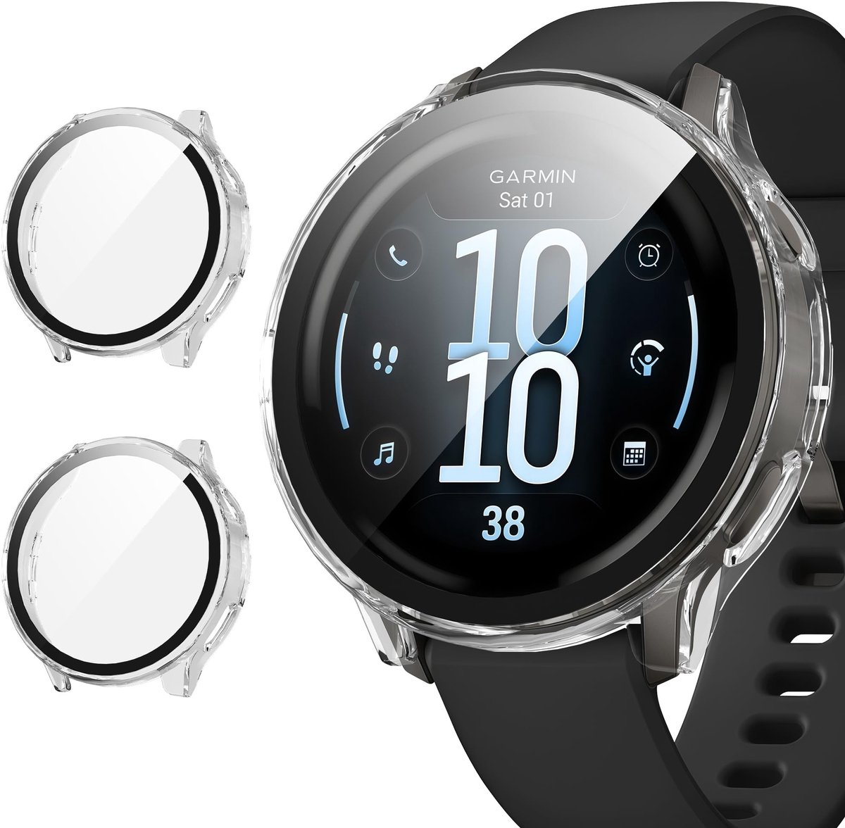 Dailygoods - Beschermhoes voor Garmin Venu 4 45mm met Gehard Glas