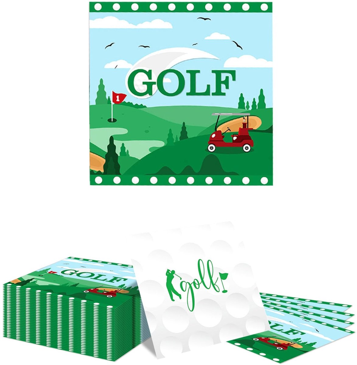 Dailygoods - 40 Stuks Golf Servetten voor Feestdecoratie en Gastgeschenken
