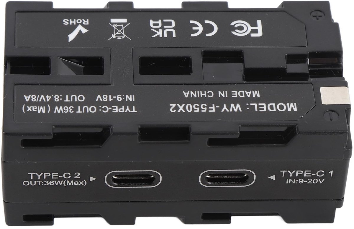 Dailygoods - NP-F Dummy Batterijadapter met Digitale Spanningsweergave