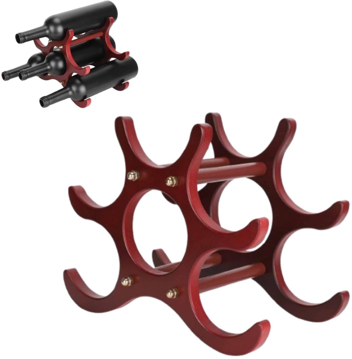 Dailygoods - Houten Wijnrek voor 6 Flessen Wijn