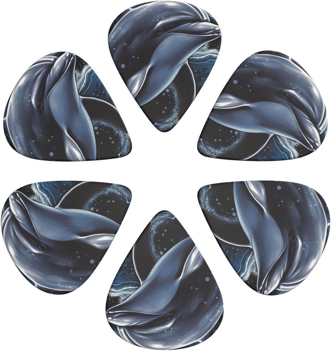 Gitaar Plectrums - Picks Set - Muziek Maken - Drie Diktes - 6 Stuks - Zwart Print