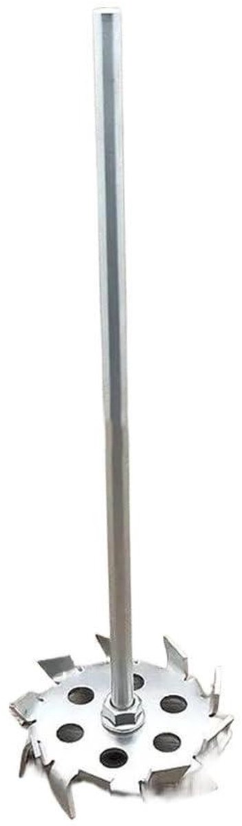 Roestvrijstalen Roerder - Dispersieschijf - Mechanisch Vermalen - Verstelbare Klemming - 150x8x500mm - Zilverkleurig