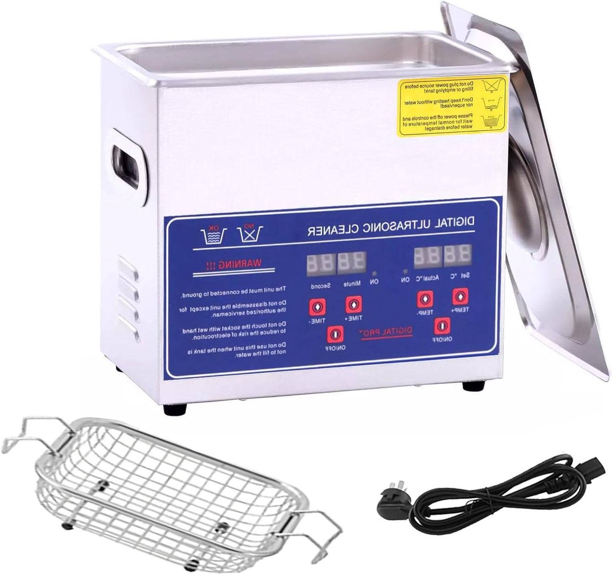 Ultrasone Reiniger - Schoonmaakapparaat - Diepe Reiniging - Met Digitale Timer - 3 Liter - Zilver