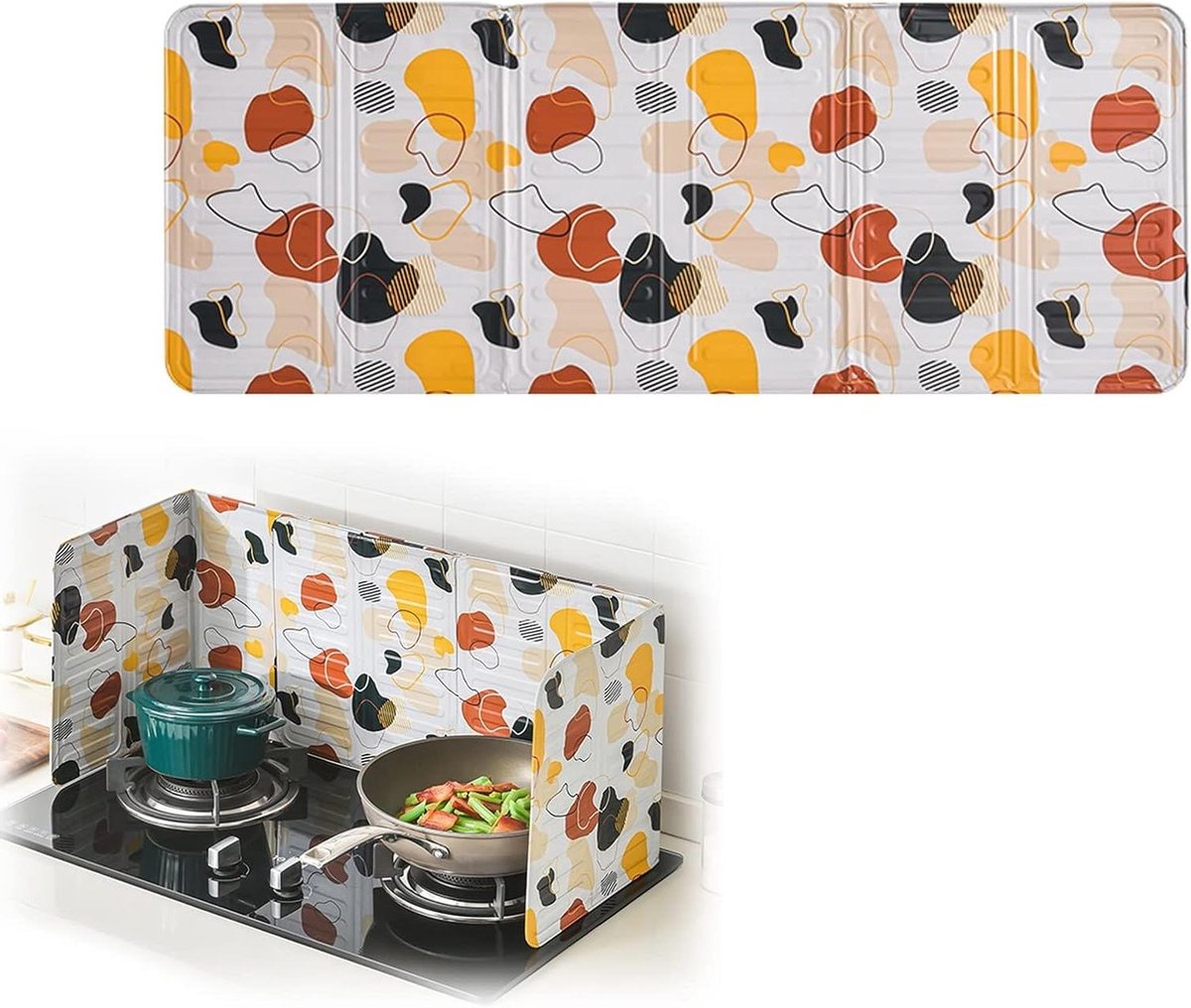 Folie Spatscherm - Keuken Beschermer - Koken - Opvouwbaar Ontwerp - 2 stuks - Oranje