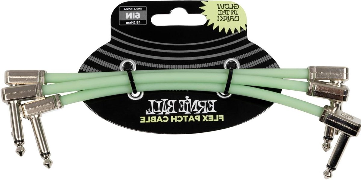 Flex Patchkabels - Gitaarkabels - Muziek Maken - Zichtbaar in Donker - 3 Pack - Licht Op