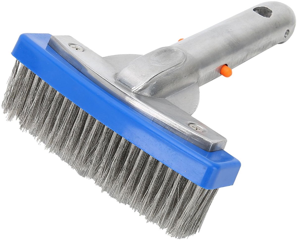 Dailygoods - Cosensi - Dailygoods - Dailygoody - Zwembadreinigerborstel - Roestvrijstalen zwembadborstel - Geschikt voor de meeste palen - 14 cm - Ideaal voor het reinigen van zwembaden
