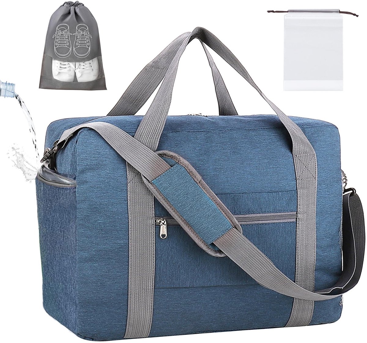Dailygoods - Dailygoody - Easyjet cabinekoffer - handbagage - opvouwbare reistas - Marineblauw - organizer - 25 liter - geschikt voor weekendtrips