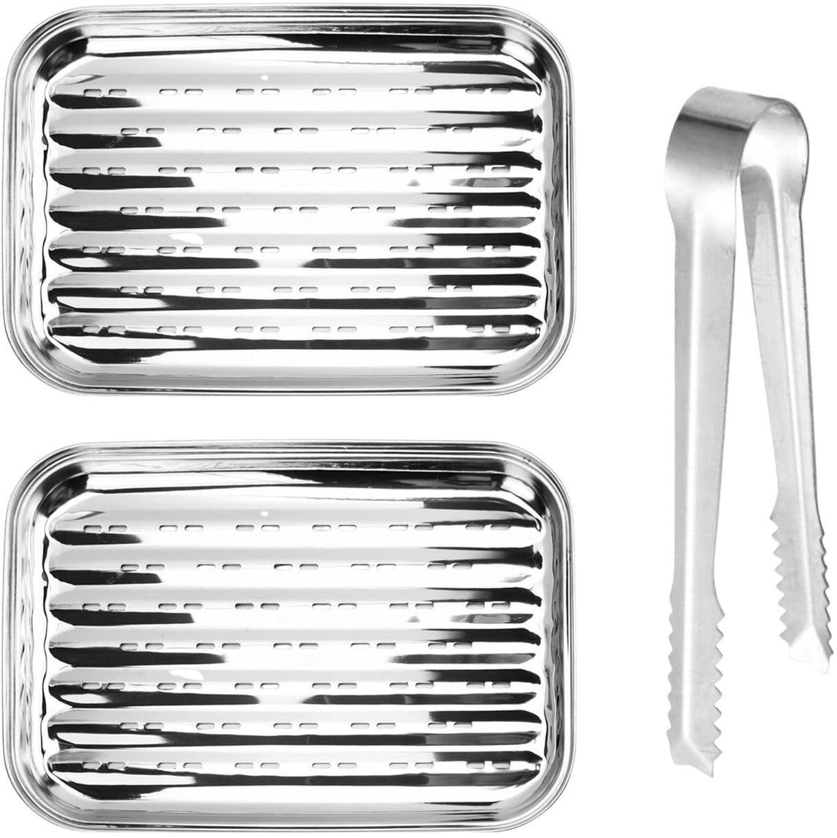 Dailygoods - Cosensi - Dailygoods - Dailygoody - Grillplaten - Grillgereedschap - Duurzaam en Roestvrij staal - Zilverkleurig - Voor Buiten - 2 stuks