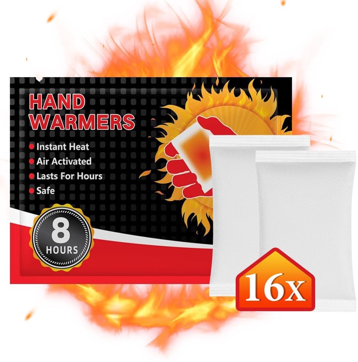 Dailygoods - Dailygoody - Handwarmers - Luchtgeactiveerd - Directe Warmte - Draagbaar - Natuurlijke Warmte - 16 Paar - Geschikt voor Unisex - Zakverwarmer