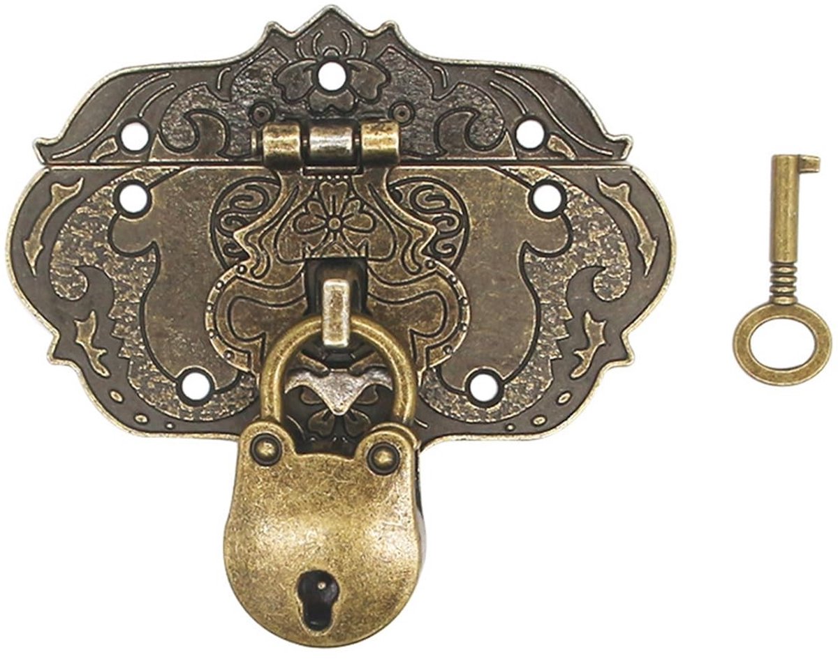 Dailygoods - Dailygoody - Vintage sluiting - Antiek design - Perfect voor sieradenkistjes - Brons - Accessoires voor gordijnen - Ideaal voor houten kisten - Geschi