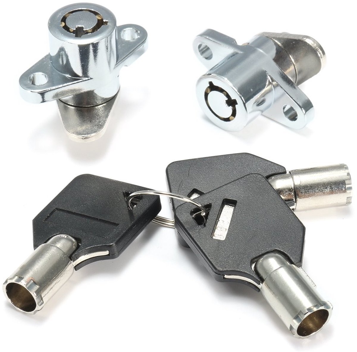 Dailygoods - Harde Zadeltas Lock Set - Diefstalbeveiliging - Chroom - Motorfietsaccessoires - Eenvoudige Montage - Geschikt Voor Harley Davidson Touri