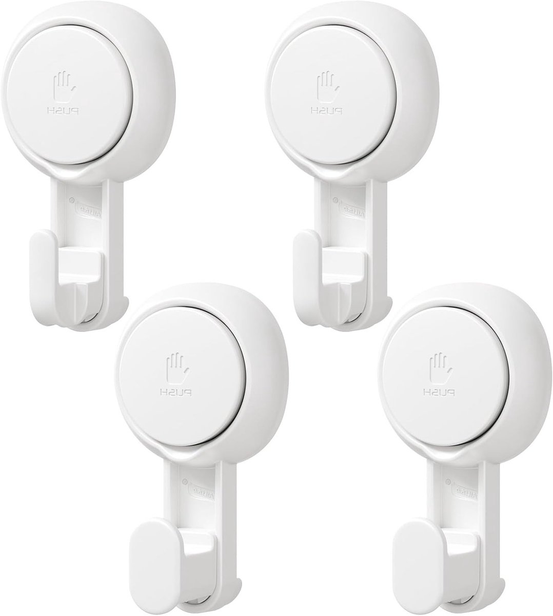 Suction cups voor wandbevestiging tot 5 kg, herbruikbaar en waterdicht, ideaal voor badkamer en keuken, 360° draaibare haken voor handdoeken, loofah en tassen