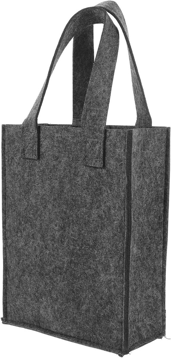 Stijlvolle wijnzak voor 2 flessen - Hoogwaardige vilt draagtas voor wijnflessen, perfect als cadeau voor wijnliefhebbers, grijs, 24.00X18.00X8.50CM, modern en praktisch