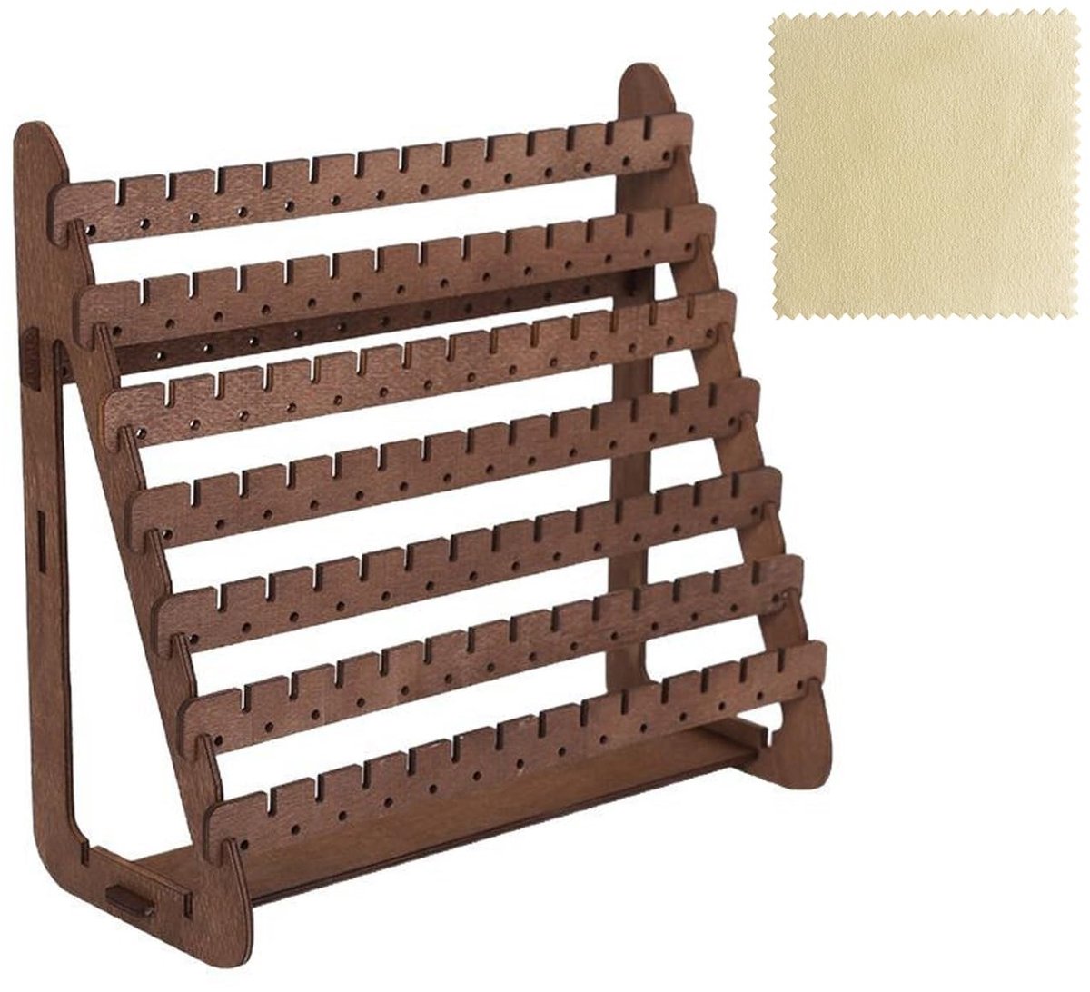 Cosensi - Dailygoods - Houten Sieraden Plank en Schoonmaakdoek Set