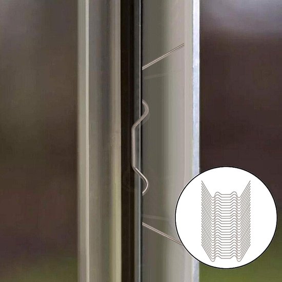 50 stuks-Tuinspijkers - W-vormige ijzeren spijkers - draadklemmen - glasklemmen voor kassen - tuingereedschap - geschikt voor kassen, holle platen - zilver - 77*32*15 mm — afbeelding 3