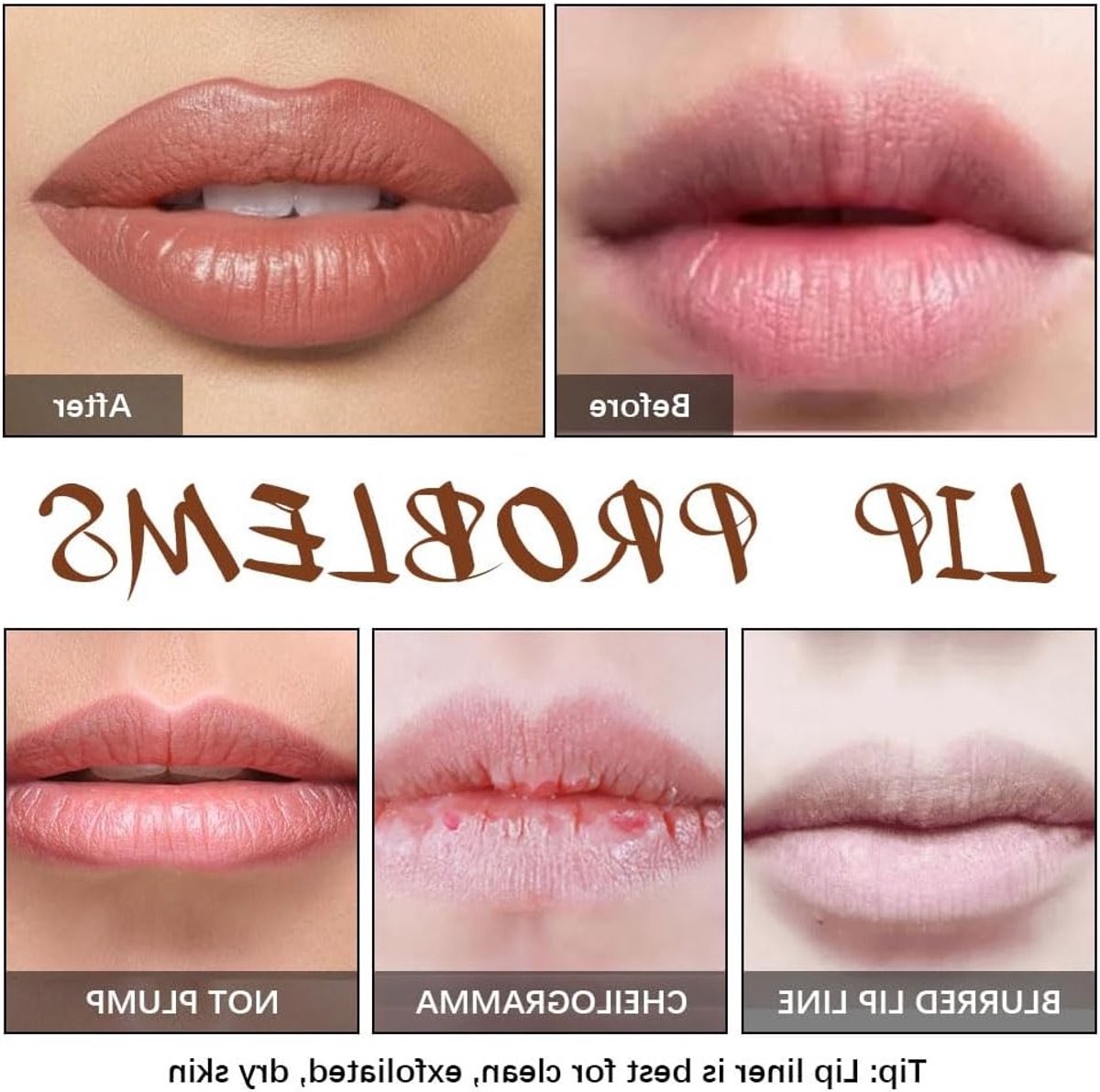 Peel Off Lip Stain en Lip Liner Tattoo met Matte Finish, Water Resistant, 5ml, Donkerbruin voor Langdurige Kleur en Comfortabele Draagbaarheid