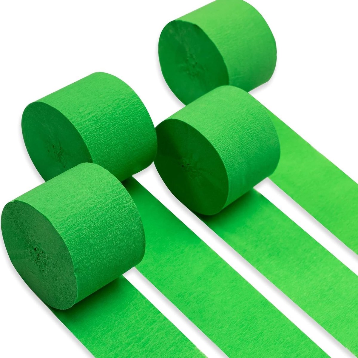 Kleurige Crepe Papier Streamers voor Feestdecoraties, Bruiloften, Verjaardagen en Babyshowers - 4 Rollen van 100 Meter (4x22cm, Groen)