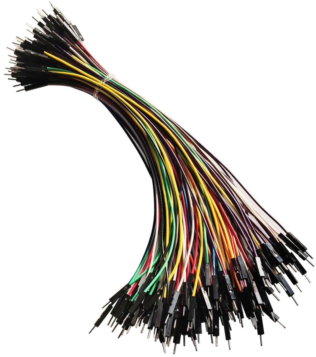 100 stuks Breadboard kabels, 20 cm male-male jumperdraden, 24AWG draadbruggen voor plugboard, 10 kleuren, ideaal voor elektronica projecten en prototyping