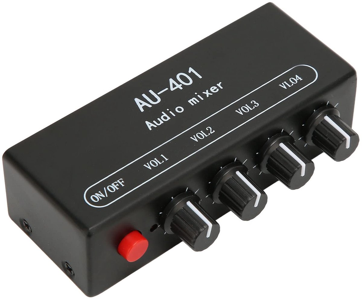 Cosensi - Dailygoody - Stereo Audiomixer - 4 Kanalen - Ideaal voor thuisgebruik - Compact formaat - Geschikt voor hoofdtelefoon en luidsprekers - Perfect voor b