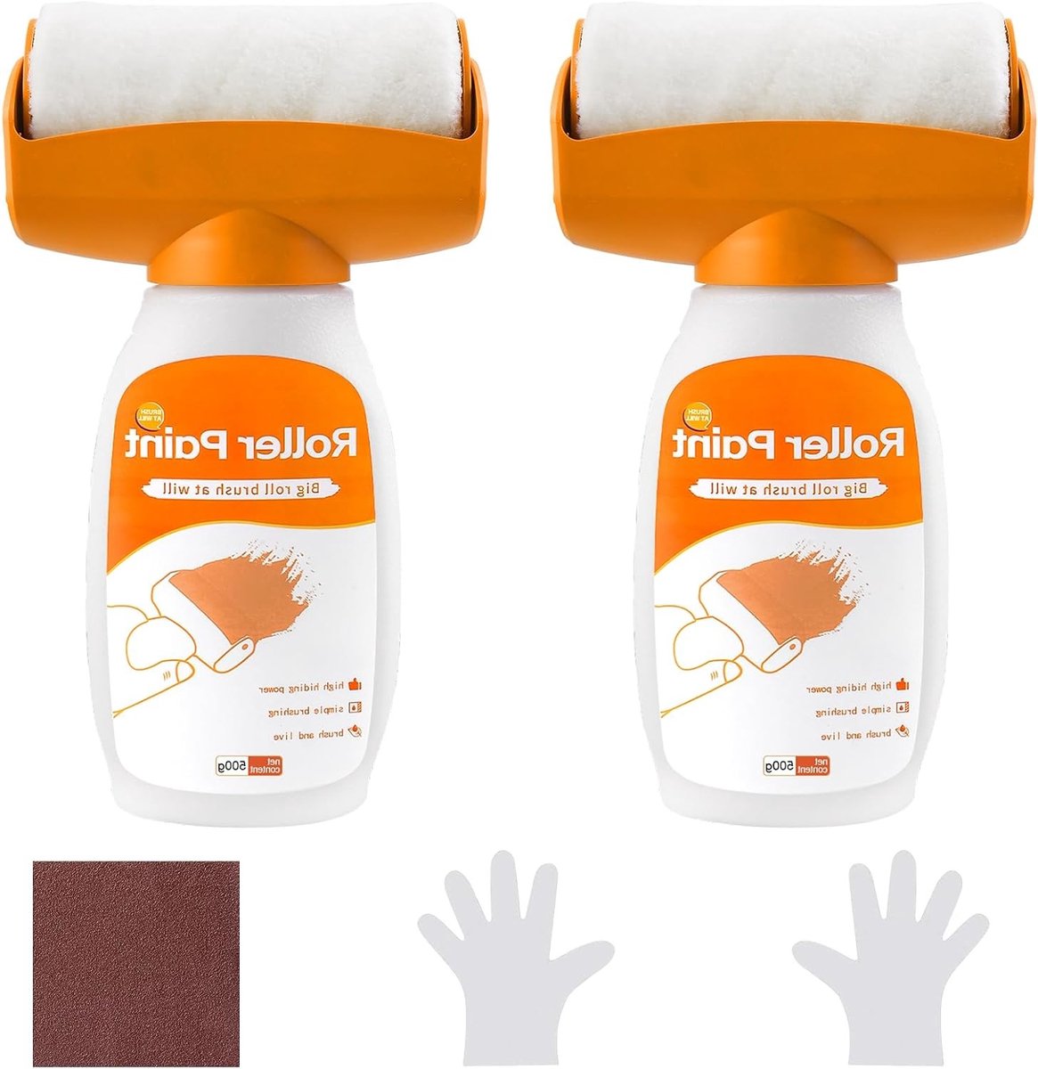 2 stuks wandreparatie-rolborstel met wandreparatiepasta voor eenvoudige muurverf, ideaal voor keuken en speelkamer, 500 g muurverfborstel en kleine roller