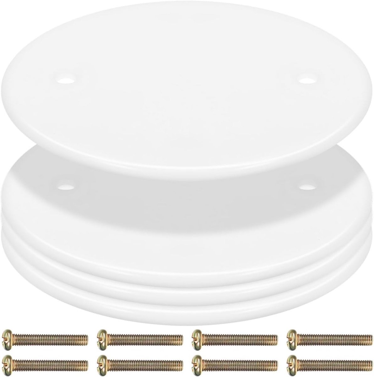 Set van 4 Ronde Platen voor Plafondopeningen - Decoratieve Plafondcovers, Wandplaten en Afzuigkapcovers in Wit PP