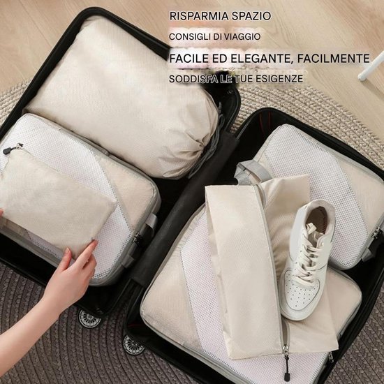 Compressiezakken Set - Reisorganizers - Bagage Opslag - Ruimtebesparend Ontwerp - 6 Delig - Zwart — afbeelding 3