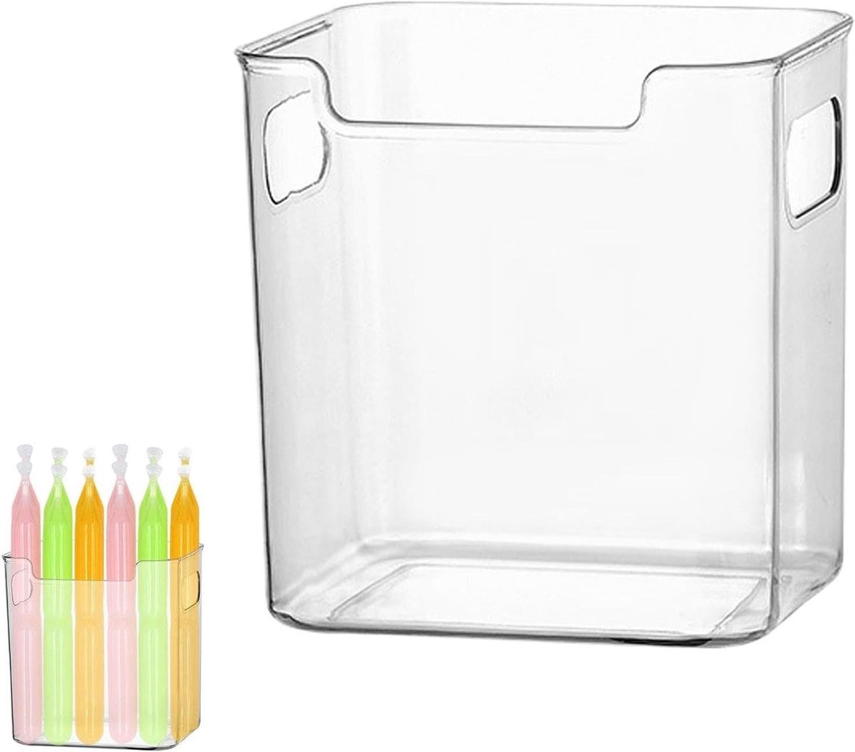 Koelkast Opbergbakken - Stapelbare Containers - Keuken Organiseren - Doorzichtig En Schuifbaar - 14 L X 12 B CM - Transparant