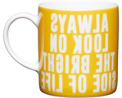 Espressokop - Koffiekopje - Genieten van Koffie - Klassieke Stijl - 80 ml - Geel Wit
