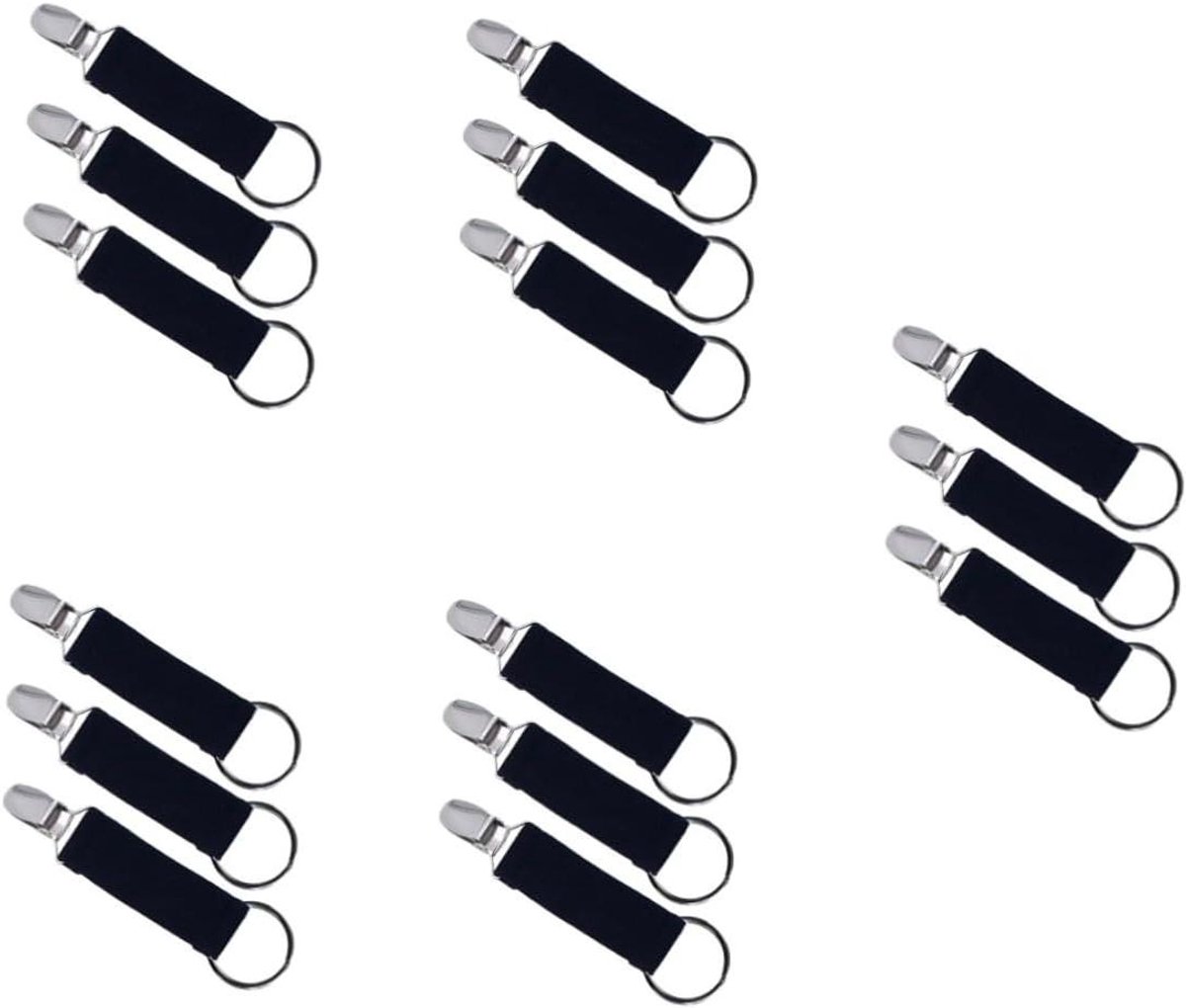 Hoed Clips - Accessoire Houders - Tassen Organiseren - Elastische Band - 15 Stuks - Zwart