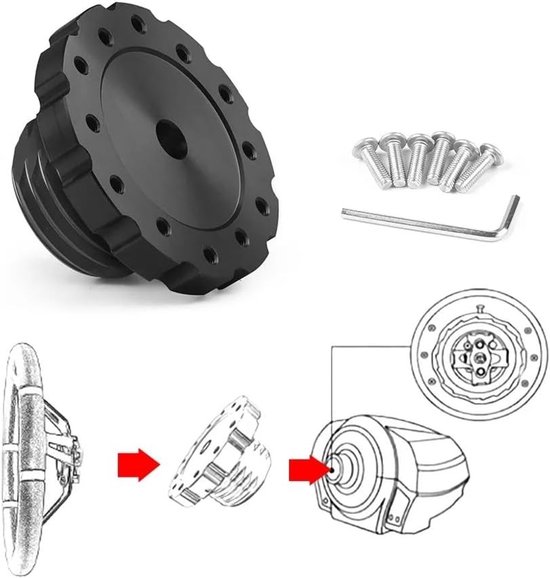 Stuurwiel Adapter - Verlengstuk Pook - Race Simulatie - Eenvoudige Montage - 75mm - Zwart — afbeelding 4