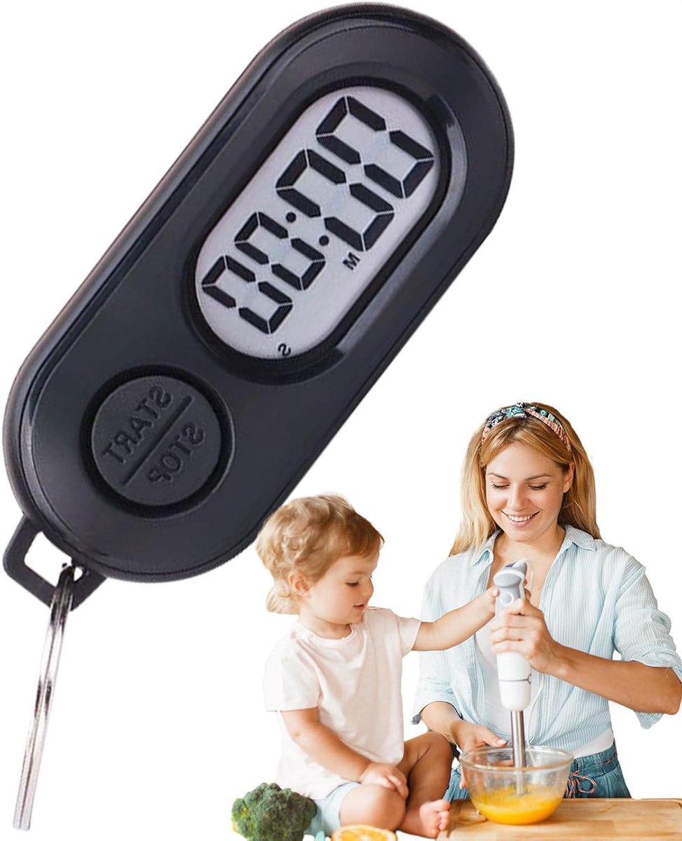 Digitale Timer - Stopwatch Keuken - Productiviteit Verhogend - Precisie tot 0.1% - 6.4 cm - Zwart