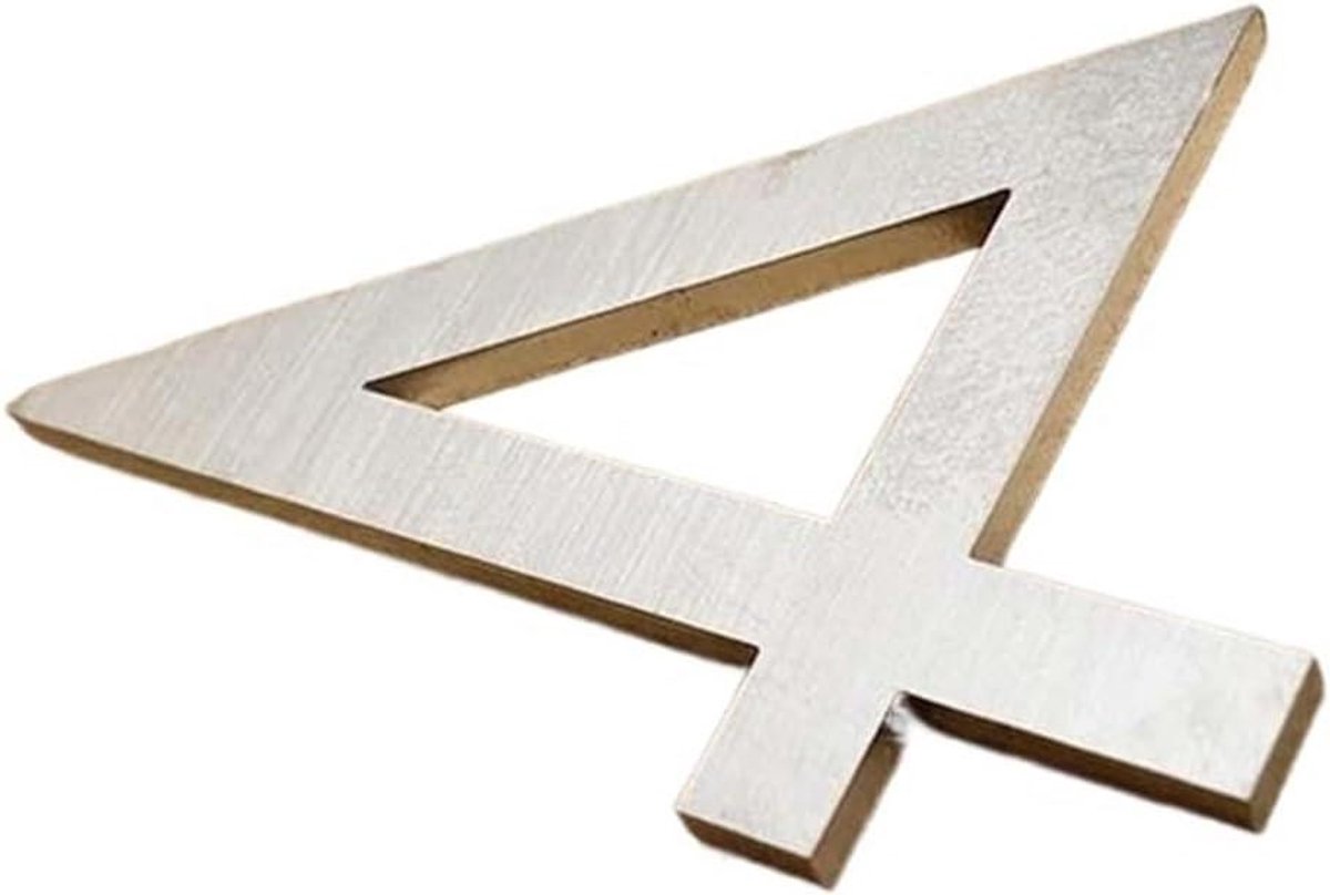 Huisnummer Plaat - Deur Nummer - Huis Markeren - Geborsteld Staal - 10x10mm - Zwart Zilver