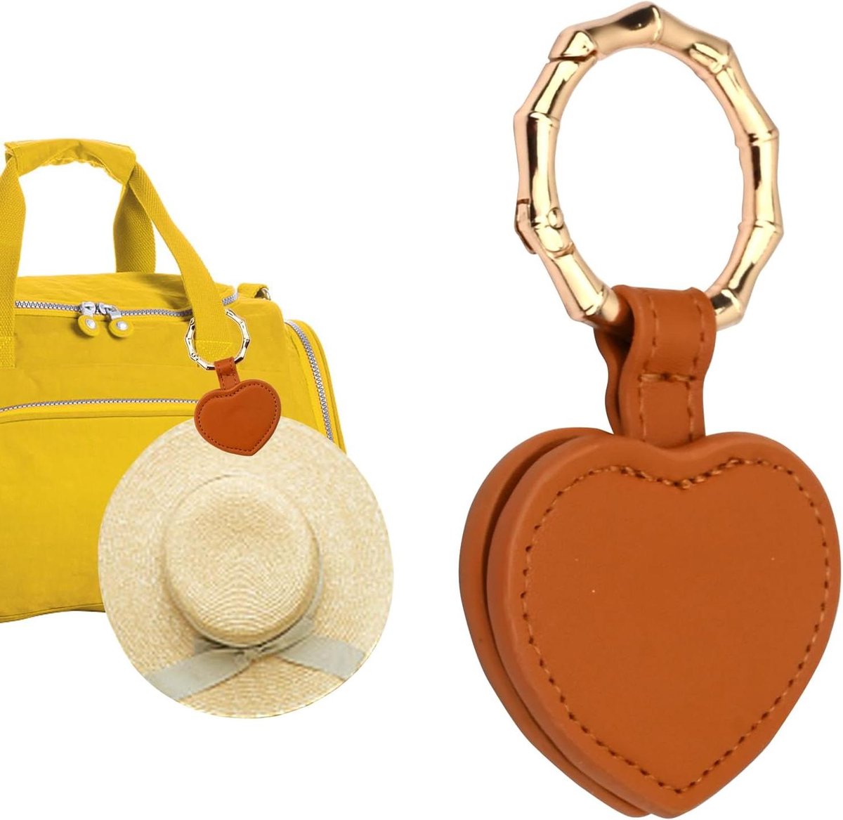 Magnetische hoedclip - Reisaccessoire - Reizen - Sterke magneet - 14.7 x 7.1 x 2.1 cm - Bruin