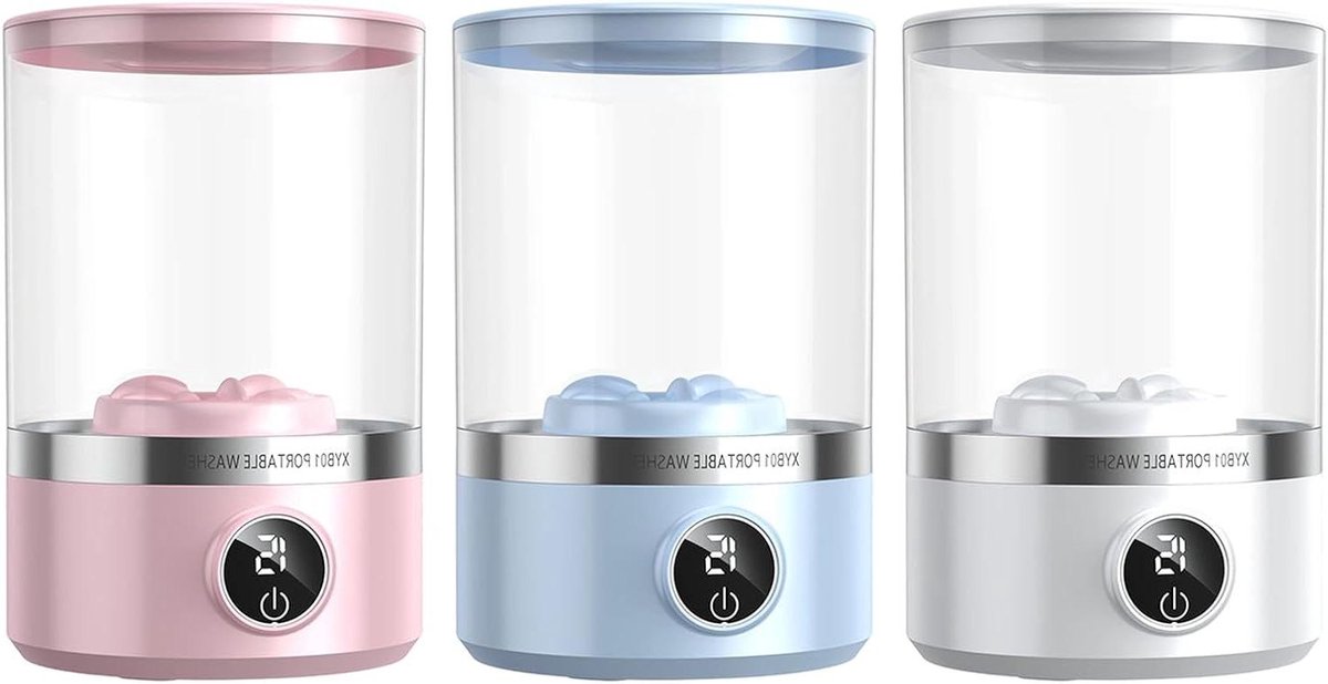 Mini wasmachine Compact apparaat Reizen en thuis Dieptereiniging functie 17 liter inhoud Wit