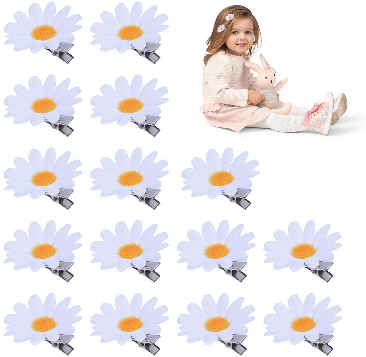 Dailygoods - Set van 15 Daisy Haarspelden voor Vrouwen en Meisjes