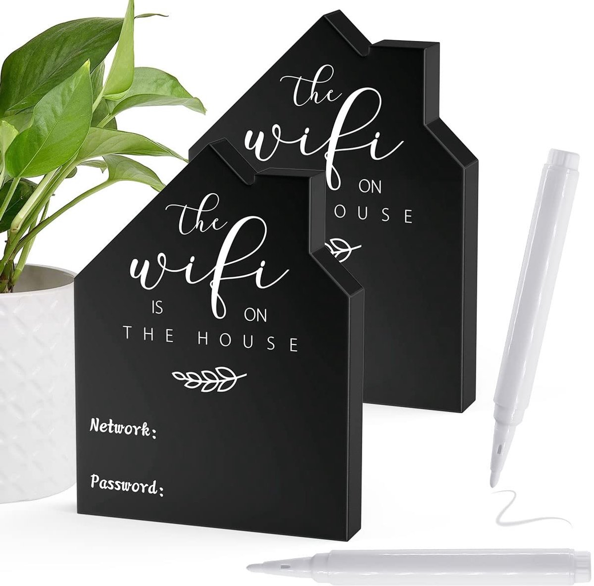 Dailygoods - Wifi Wachtwoordbord met Uitwisbare Pen voor Thuis en Kantoor
