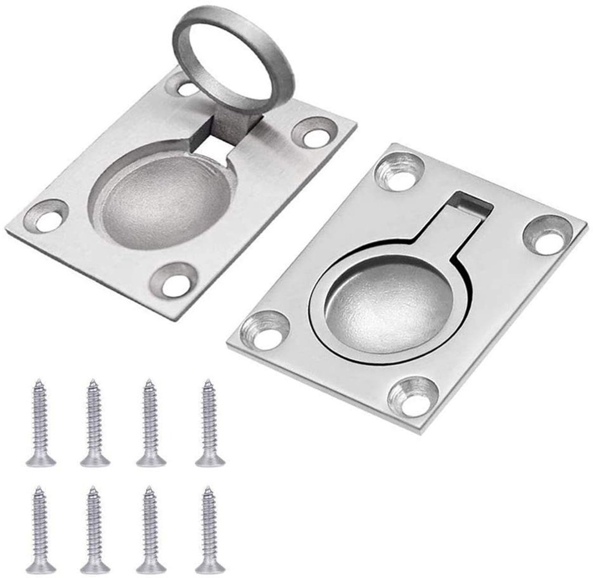 Dailygoods - Dailygoody - Flush Ring Pull Handle - Luik Handgrepen - Roestvrij staal - Verstevigd ontwerp - Ideaal voor lockers - Handige installatie