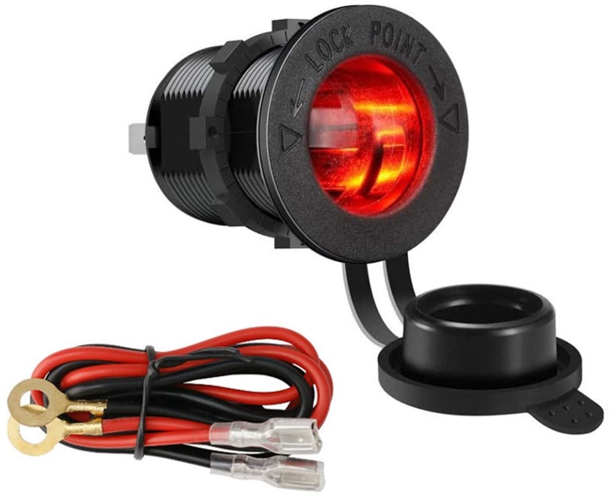 Dailygoods - Sigarettenaansteker Adapter voor Auto en Motorfiets met Rood Licht