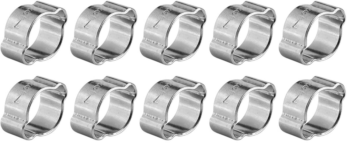 Dailygoods - Dailygoody - Slangenklemmen - RVS - Set van 10 stuks - 5-23mm - Voor brandstofslangen - Roestvrijstalen kwaliteit - Geschikt voor diverse leidingen -