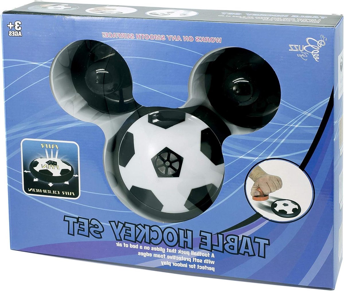 Tafelhockeyset - Airhockey spel - Indoor vermaak - Luchtkussen technologie - 7 x 23 x 29 cm - Zwart en Wit