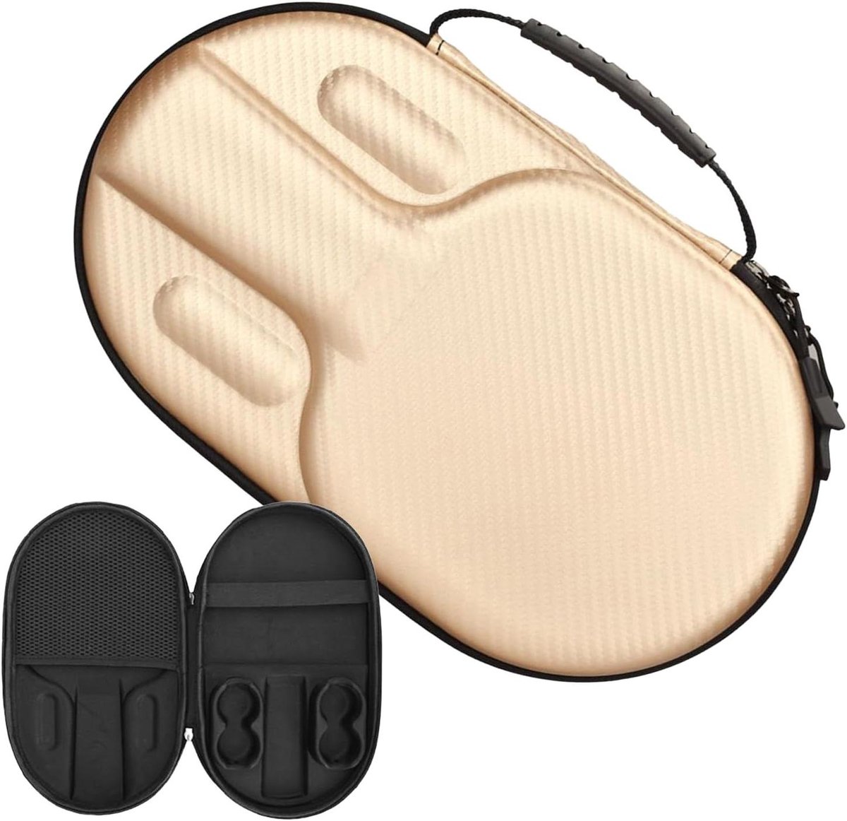 Tafeltennisracket Hoes - Racket Opslag - Veilig Transport - Dubbele Opbergruimte - 31 x 18 x 6 cm - Champagne