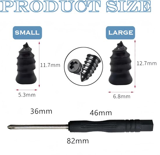 Bandenreparatie Set voor Yamaha YZF R1 2004-2006, Schroef Plug Reparatie Kit met Schroevendraaier, Geschikt voor Auto, Motor, Fiets, Vrachtwagen,A-5.3mm×11.7mm — afbeelding 2