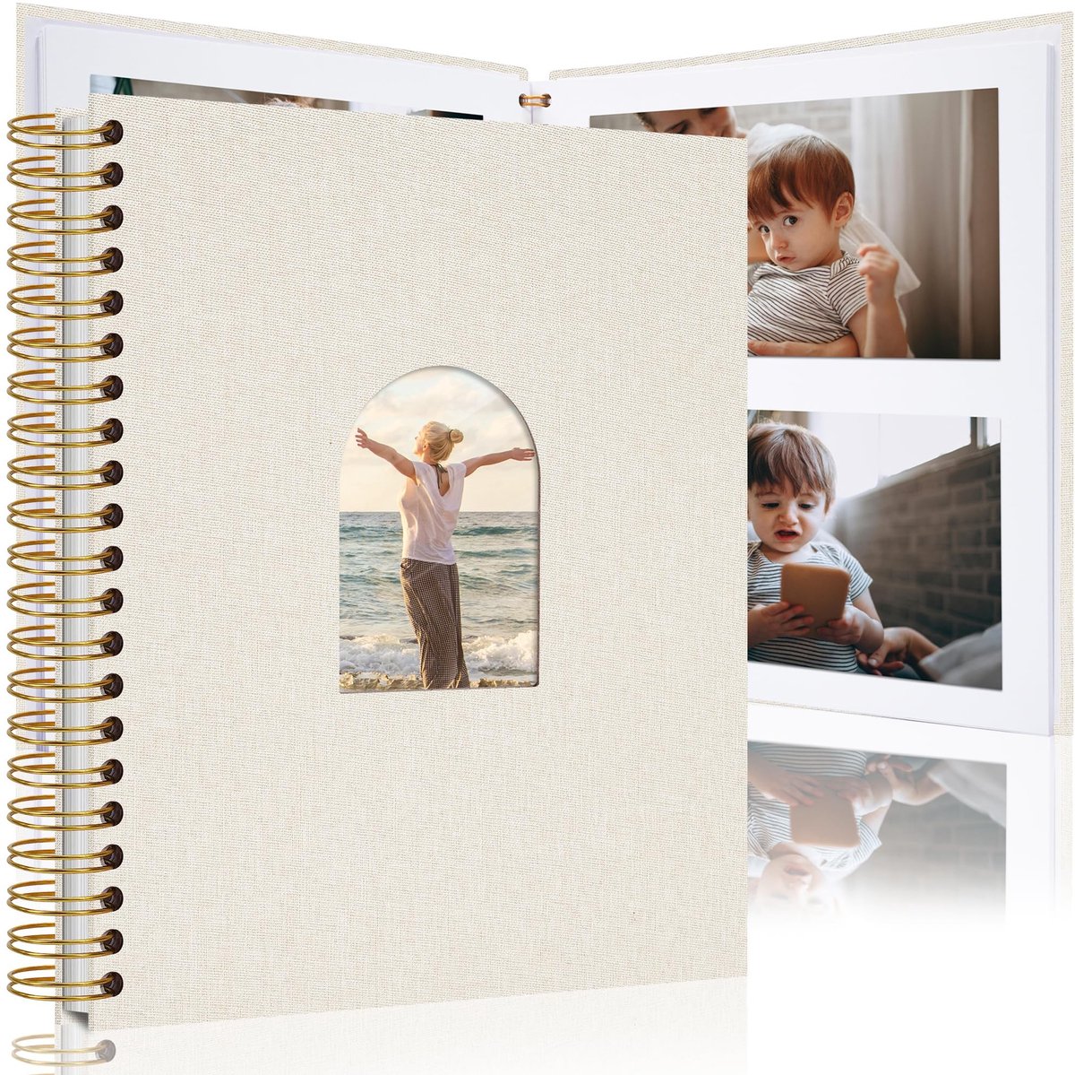 Dailygoods - Dailygoody - Scrapbook-album - DIY Fotoalbum - Linnen omslag - Beige - 40 pagina's - Geschikt voor bruiloft, babyshower, verjaardag