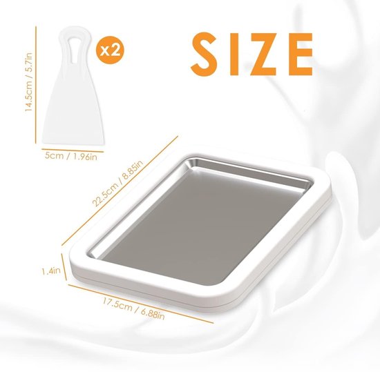 Dailygoods - Dailygoody - IJsrolpan - IJsrol Maker - Zelfgemaakte Gerolde Roomijs - Wit - IJsyoghurt - Ideaal voor Gezinnen - 22,5 x 17,5 cm van Dailygoods — afbeelding 3
