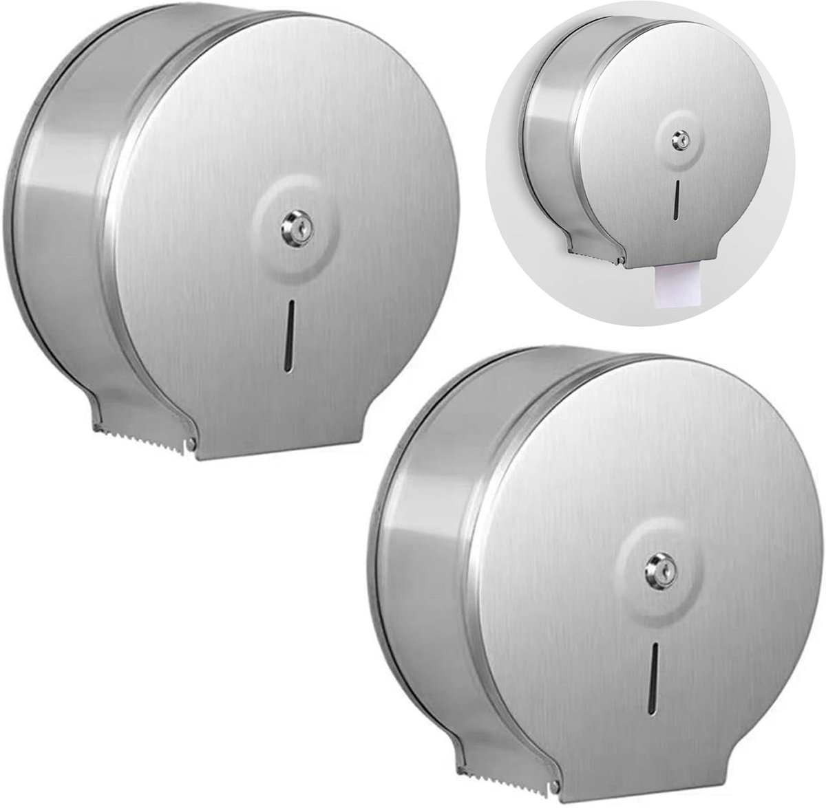 Dailygoods - Jumbo Toiletpapierdispenser met Slot (2 Stuks)