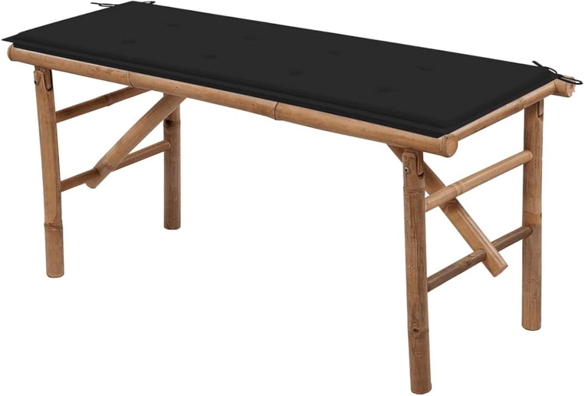 Opvouwbare Tuinbank - Bamboe Bank - Buiten Ontspannen - Inclusief Comfortabel Kussen - 118 cm - Natuurlijk Bamboe